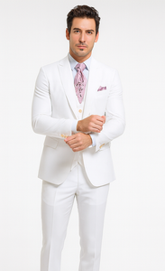 Rossi Man MAX RM1374 White Slim Fit 3-Piece Suit – Men’s Formalwear
