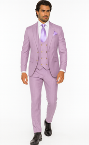 Rossi Man MAX RM1378 Slim Fit 3-Piece Lavender Suit – Formalwear for Men