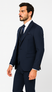 Rossi Man MAX RM1393 Navy Slim Fit 3-Piece Suit – Modern Men’s Formalwear