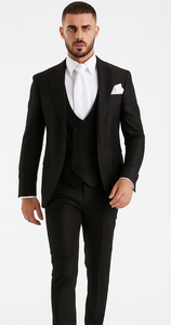 Rossi Man MAX RM1712 Black Slim Fit 3-Piece Suit – Stylish Men’s Formalwear