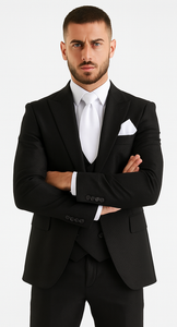 Rossi Man MAX RM1712 Black Slim Fit 3-Piece Suit – Stylish Men’s Formalwear
