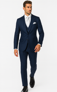 Rossi Man MAX RM1783 Slim Fit 3-Piece Blue Suit –  Men’s Formalwear