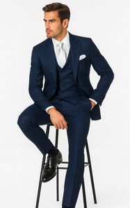 Rossi Man MAX RM1783 Slim Fit 3-Piece Blue Suit –  Men’s Formalwear
