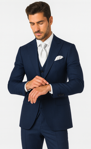 Rossi Man MAX RM1783 Slim Fit 3-Piece Blue Suit –  Men’s Formalwear
