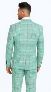 Rossi Man MAX RM1825 Slim Fit 3-Piece Mint Green Suit - Formalwear