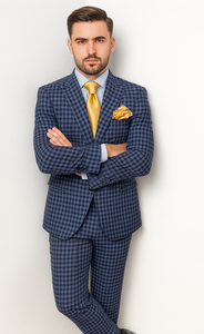 Rossi Man MAX RM1835 Blue Slim Fit 3-Piece Suit – Men’s Formalwear