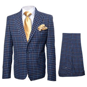 Rossi Man MAX RM1835 Blue Slim Fit 3-Piece Suit – Men’s Formalwear