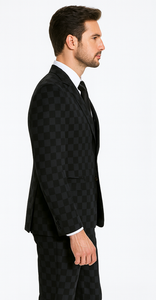 Rossi Man MAX RM1837 Black Slim Fit 3-Piece Suit – Men’s Formalwear