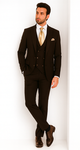 Rossi Man MAX Slim Fit 3-Piece Chocolate Brown Suit – Modern Men’s Formal Set