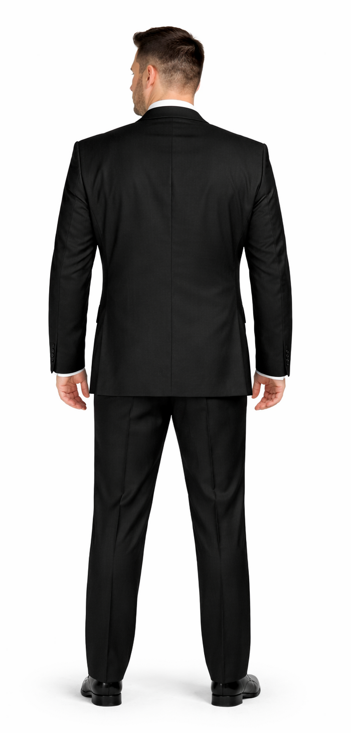 Rossiman Men’s Formal Black Slim Fit Suit | 3-Piece with Stylish Vest & Trousers – Italian Tailored Elegance