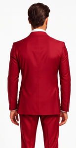 Rossi Man MILANO RM1191 Men’s Slim Fit 3-Piece Red Suit – Stylish Modern Formalwear for Events