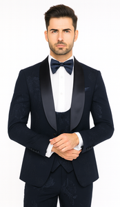 Rossi Man RM1252 – Men’s 3-Piece Smoking Style Tuxedo - Elegant Evening Formalwear