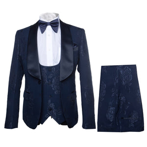 Rossi Man RM1252 – Men’s 3-Piece Smoking Style Tuxedo - Elegant Evening Formalwear