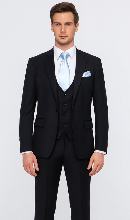 Rossi Man RM1310 – Sydney II Collection Modern Tailored Suit for Men - Elegant 2-Piece Slim Fit Formalwear