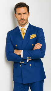 Rossi Man RM1375 – Milano Series Modern 3-Piece Suit for Men - Slim Fit Formalwear