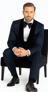 Rossi Man RM1445 – Classic Smoking Style 3-Piece Tuxedo for Men - Timeless Formal Elegance