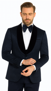 Rossi Man RM1445 – Classic Smoking Style 3-Piece Tuxedo for Men - Timeless Formal Elegance