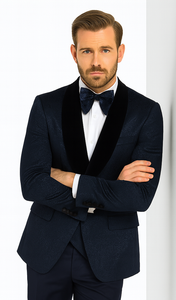 Rossi Man RM1445 – Classic Smoking Style 3-Piece Tuxedo for Men - Timeless Formal Elegance