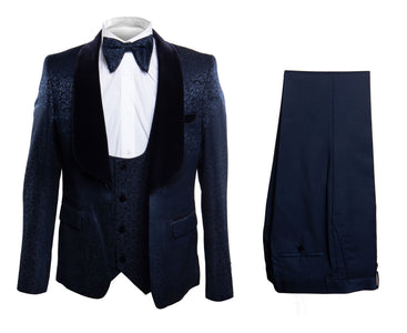 Rossi Man RM1445 – Classic Smoking Style 3-Piece Tuxedo for Men - Timeless Formal Elegance