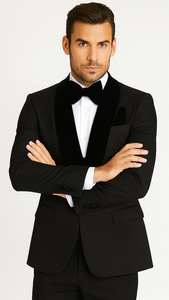 Rossi Man RM1446 – Classic 3-Piece Smoking Style Tuxedo Suit for Men - Elegant Formalwear