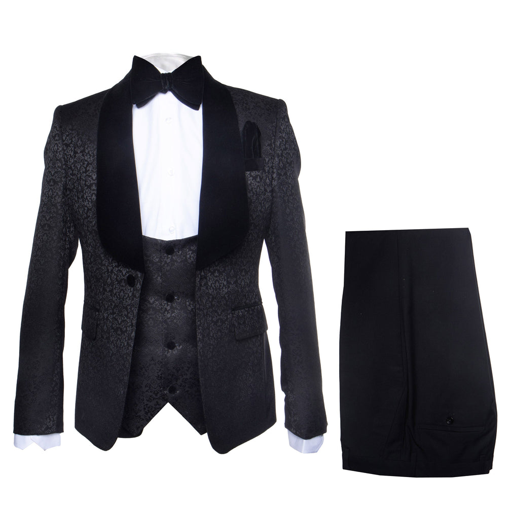 Rossi Man RM1446 – Classic 3-Piece Smoking Style Tuxedo Suit for Men - Elegant Formalwear