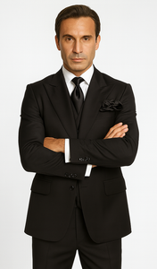 Rossi Man Sam RM2301 Black Slim Fit Suit – Men’s Modern Formalwear