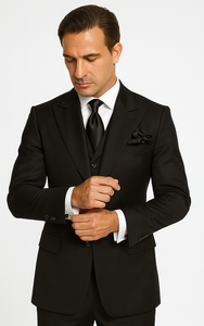 Rossi Man Sam RM2301 Black Slim Fit Suit – Men’s Modern Formalwear