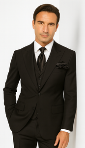 Rossi Man Sam RM2301 Black Slim Fit Suit – Men’s Modern Formalwear