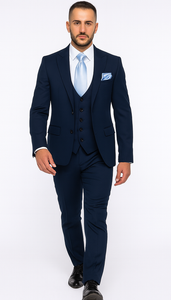 Rossi Man Sydney II RM1311 – Premium 3 Piece Modern Fit Suit for Stylish Gentlemen -  Formalwear