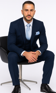 Rossi Man Sydney II RM1311 – Premium 3 Piece Modern Fit Suit for Stylish Gentlemen -  Formalwear