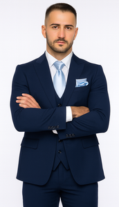 Rossi Man Sydney II RM1311 – Premium 3 Piece Modern Fit Suit for Stylish Gentlemen -  Formalwear