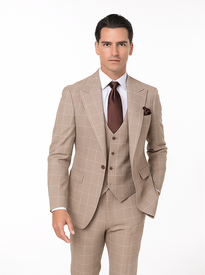 Rossi Man Tom RM1852 – Stylish Men’s Tailored 3-Piece Suit for Formal Elegance -Modern Fit