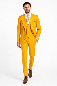 Rossi Man ELI RM103 Bold Yellow 3-Piece Suit – Men’s Formalwear