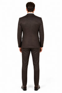 Rossi Man BOND RM1753 Slim Fit 3-Piece Suit – 1-Button Peak Lapel Men’s Formalwear