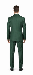 Rossiman Hunter Green Slim Fit Men’s Suit | 3-Piece Vested Set with Flat Front Trousers – Italian Tailored Elegance