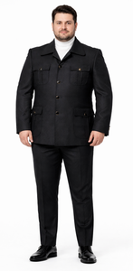 Rossiman Men’s Black Safari Walking Suit – Jacket & Trousers Set