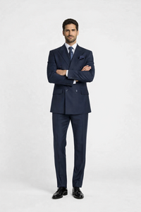 Rossiman Men’s Blue Slim Fit Suit | Modern Tailored Formalwear – Italian 3-Piece Elegant Suit for Men