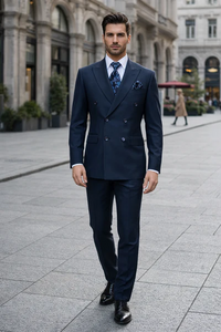 Rossiman Men’s Blue Slim Fit Suit | Modern Tailored Formalwear – Italian 3-Piece Elegant Suit for Men
