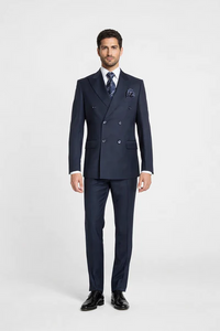 Rossiman Men’s Blue Slim Fit Suit | Modern Tailored Formalwear – Italian 3-Piece Elegant Suit for Men