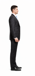 Rossiman Men’s Dark Gray Slim Fit Suit | 3-Piece Vested Set with Flat Front Pants – Italian Tailored Modern Elegance