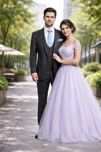 Rossiman Men’s Dark Gray Slim Fit Suit | 3-Piece Vested Set with Flat Front Pants – Italian Tailored Modern Elegance