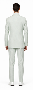 Rossiman Men’s Light Green Seersucker Suit – Peak Lapel Summer Formalwear