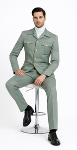 Seersucker Suit Peak Lapel Suit in Color "Mint Green " - Summer Fabric Tone on Tone Shadow Stripe By Rossiman