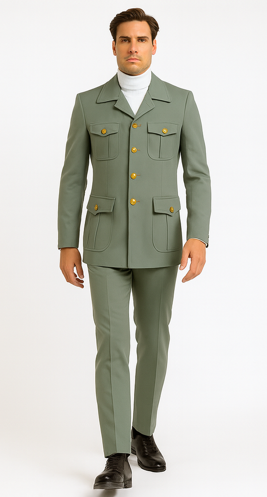 Rossiman Men’s Mint Green Seersucker Suit – Peak Lapel Summer Formalwear