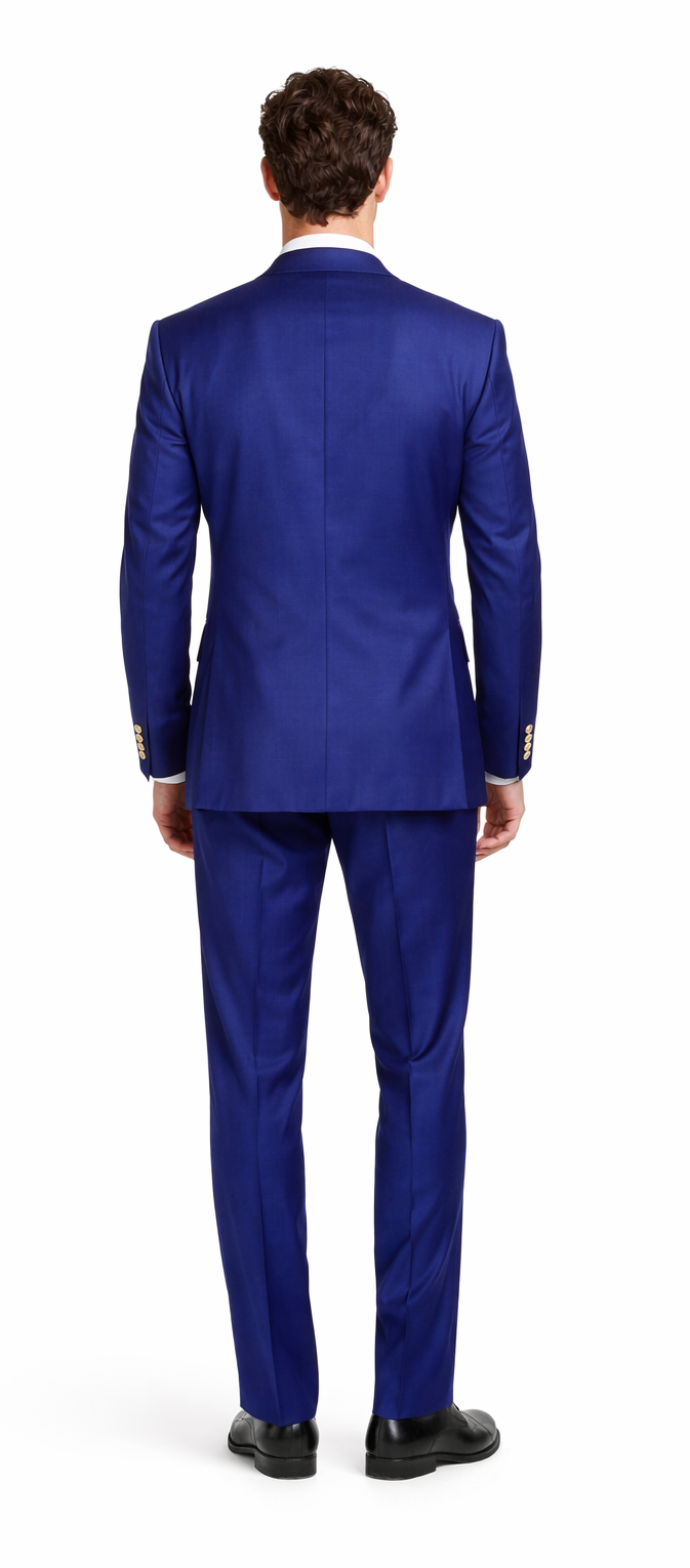 Rossiman Men’s Slim Fit Royal Blue Suit | Double-Breasted Elegance – Italian Tailored Luxury 3-Piece Suit for Men