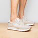 Zelli Roxi Luxury Sneaker in Taupe Suede and Smooth Calfskin