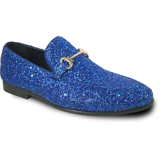 Royal Blue Tuxedo Buckle Loafer | Bravo Menswear | Glittering Sequin Finish - USA Men's Outlet