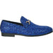 Royal Blue Tuxedo Buckle Loafer | Bravo Menswear | Glittering Sequin Finish - USA Men's Outlet