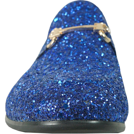 Royal Blue Tuxedo Buckle Loafer | Bravo Menswear | Glittering Sequin Finish - USA Men's Outlet