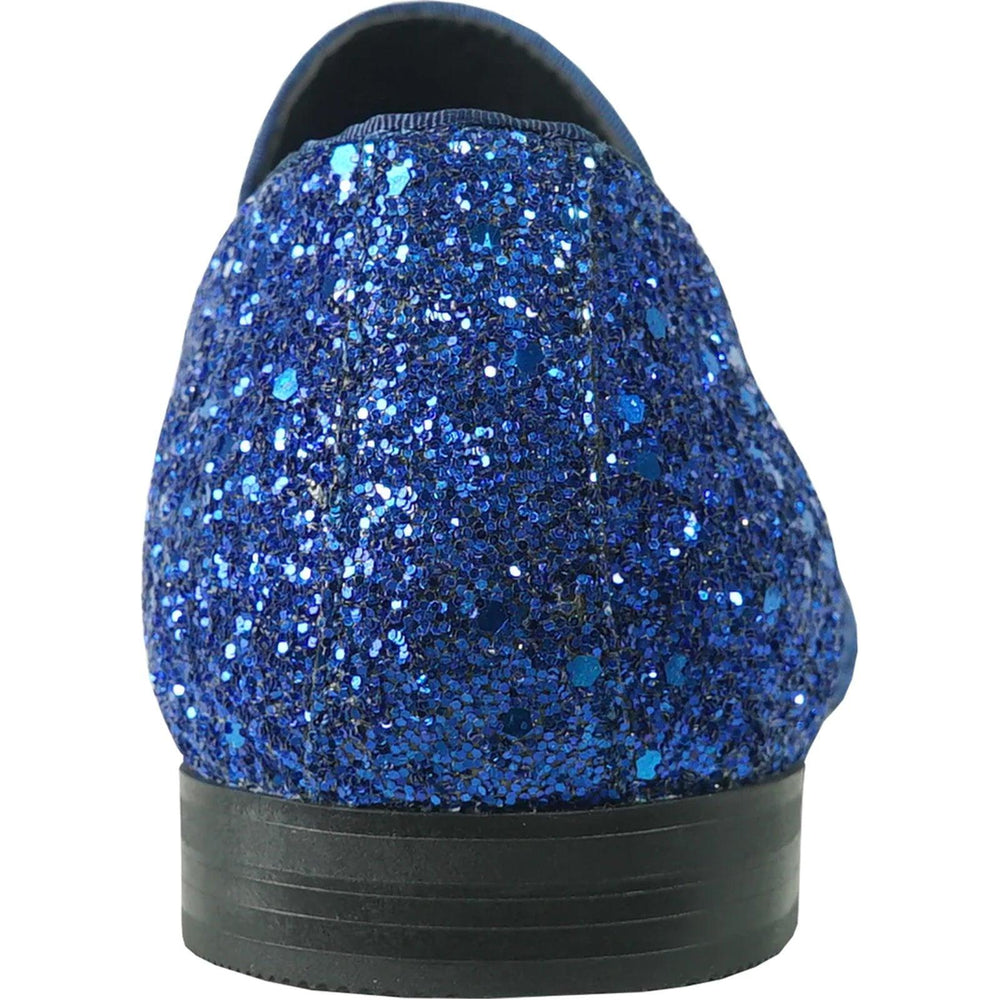 Royal Blue Tuxedo Buckle Loafer | Bravo Menswear | Glittering Sequin Finish - USA Men's Outlet